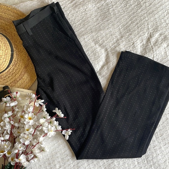 Pants - Black flared pants with pin stripes